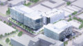 1699 Bayshore Highway aerial perspective, rendering by Perkins&Will