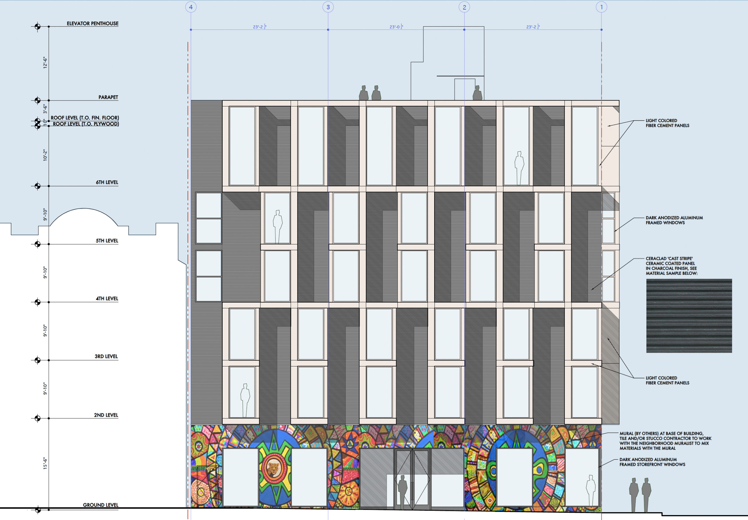 2100 Mission Street facade elevation, rendering by Leavitt Architecture