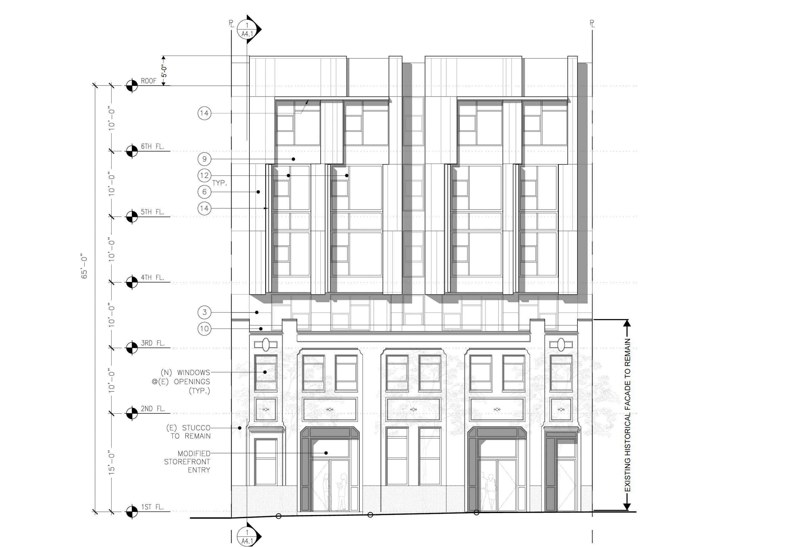220 9th Street facade elevation, image via Levy Design Partners