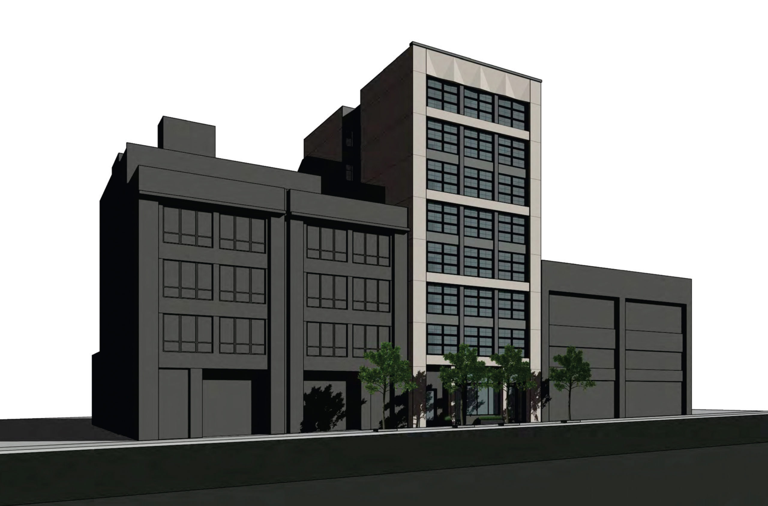 244 9th Street pedestrian view from across the street, rendering by SIA Consulting