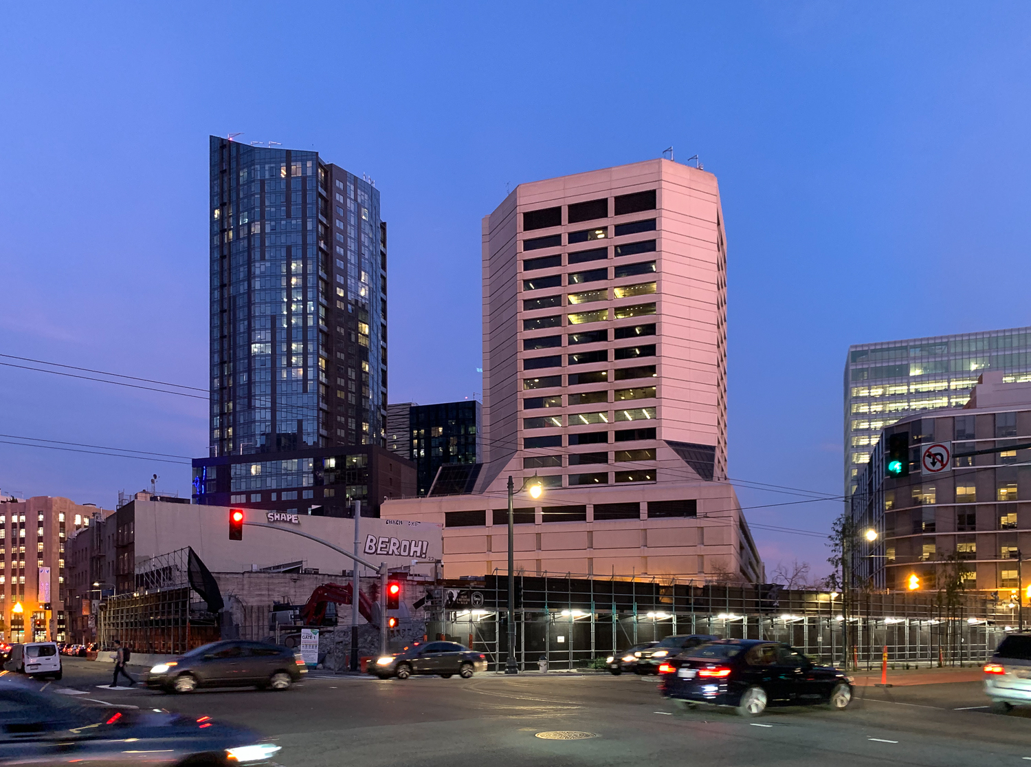 30 Van Ness Avenue site, looking toward NEMA and 1455 Market Street, image by Andrew Campbell Nelson