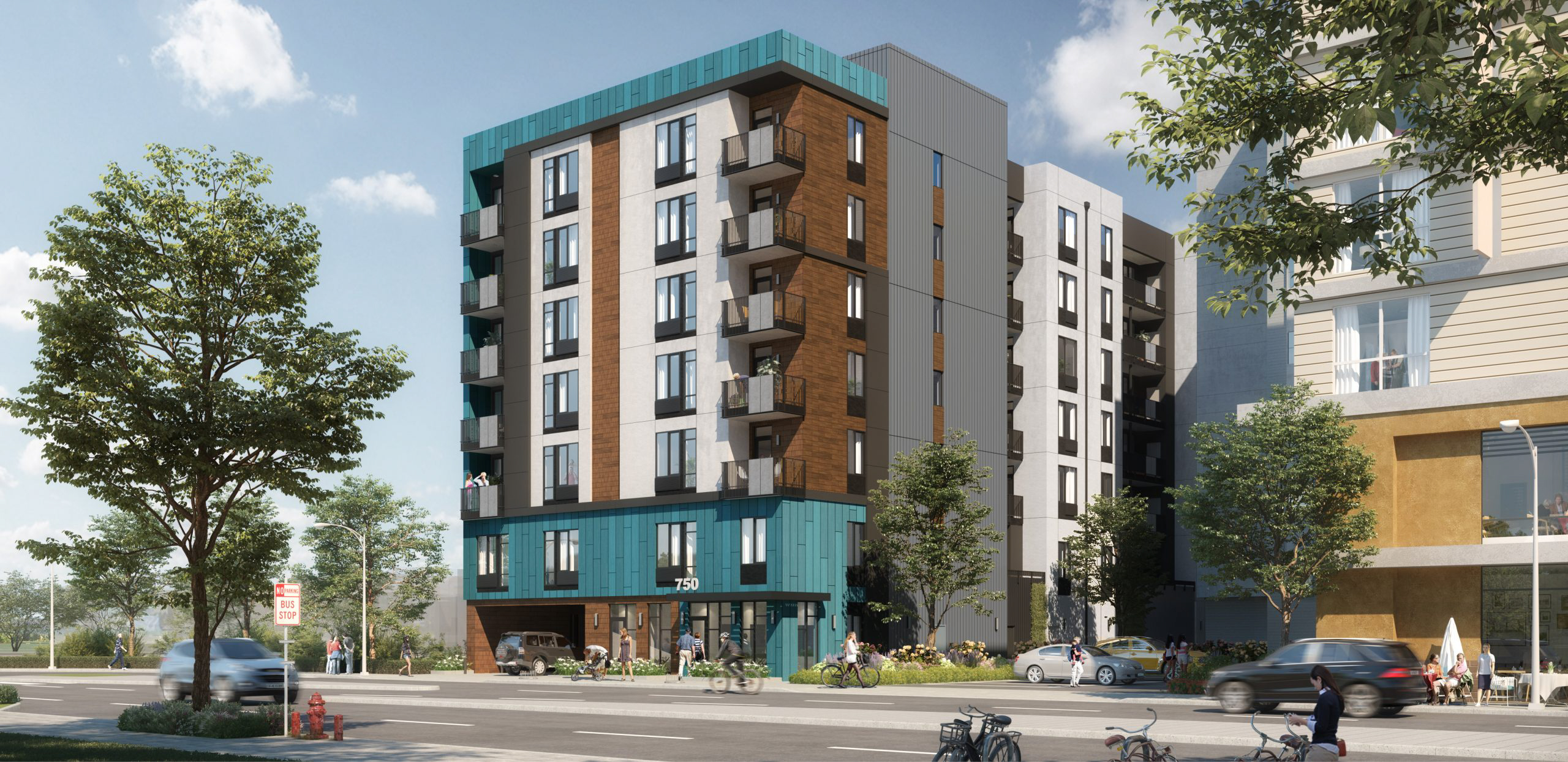 750 West San Carlos view from across the street, rendering via SGPA Architecture and Planning