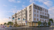 820 West MacArthur Boulevard corner view, rendering by Levy Design Partners via Riaz Capital