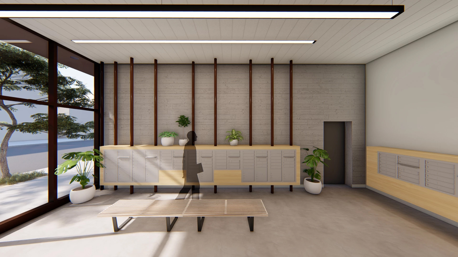 1888 Martin Luther King Jr Way lobby interior, rendering by Baran Studio Architecture