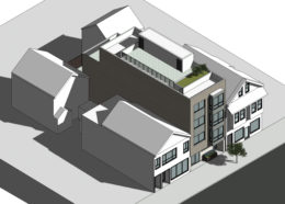 2420-2424 Clement Street aerial view of the front facade, illustration by SIA Consulting