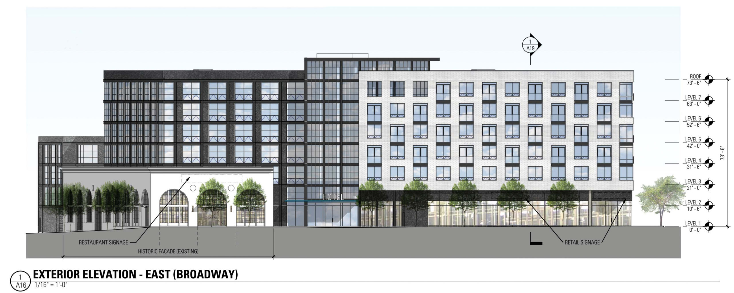 2455 Broadway east exterior elevation, rendering by BAR Architects