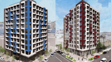 1500 15th Street (left) and 401 South Van Ness Avenue (right), both renderings by Prime Design