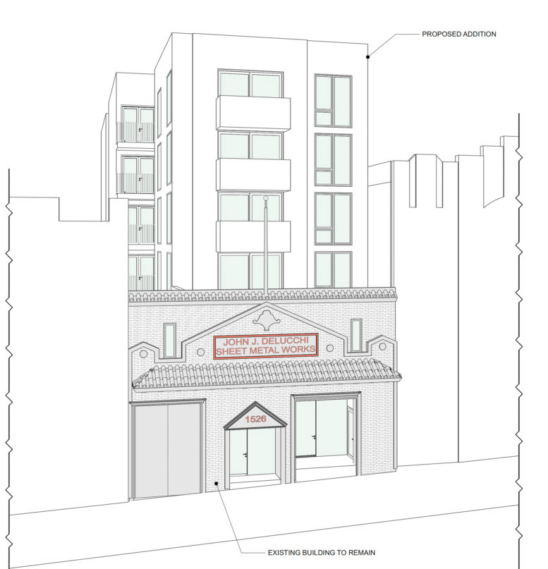 1526 Powell Street elevation, image by RG Architecture