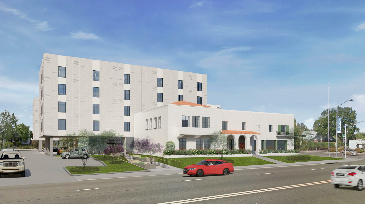 2200 Stockton Boulevard and the old factory, rendering by Stanton Architecture