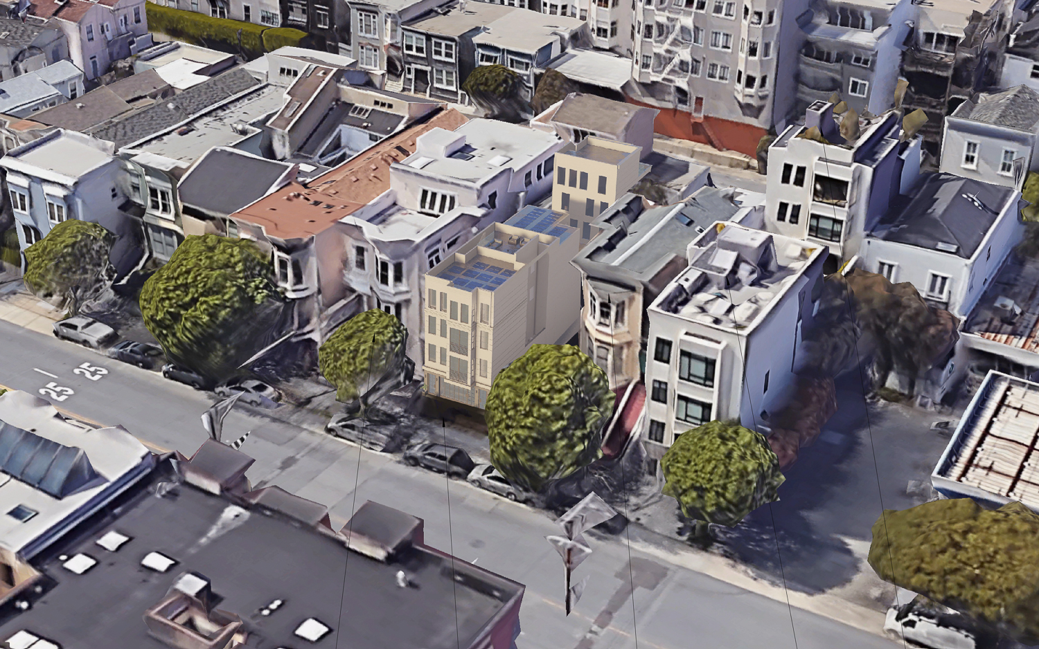 2536 California Street aerial view, rendering by EAG Studio