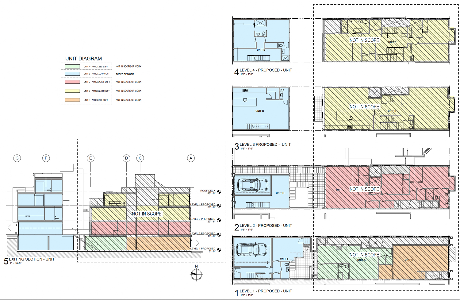 2536 California Street floor plans for the two structures, rendering by EAG Studio
