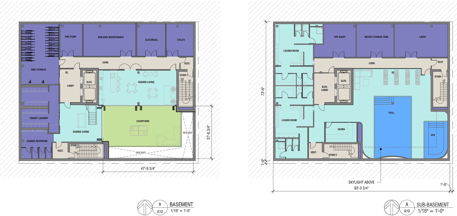 401 South Van Ness Avenue basement levels, floor plan by Prime Design