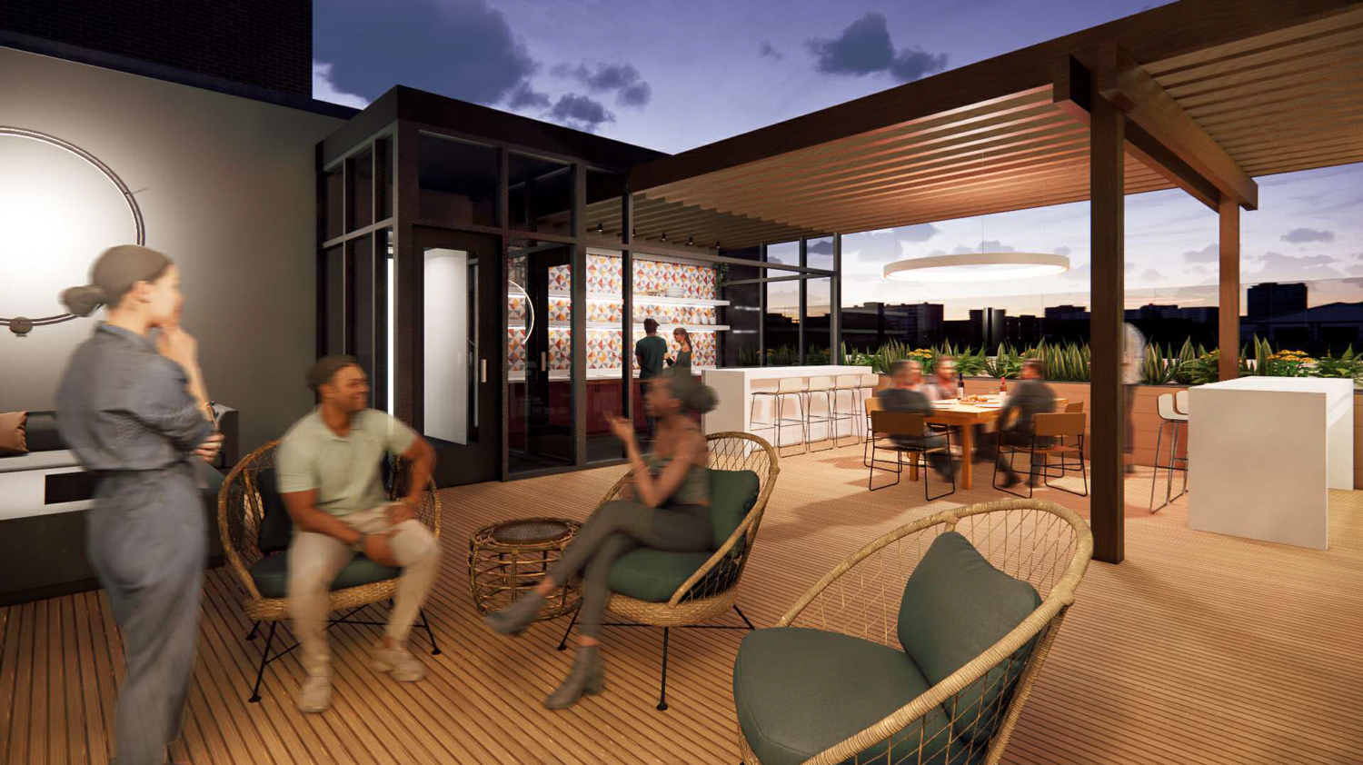 401 South Van Ness Avenue rooftop deck, rendering by Prime Design