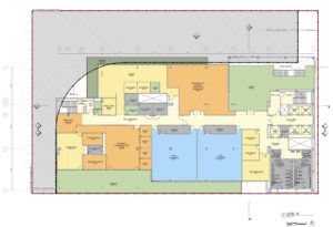 520 11th Street tenth-level floor plan, illustration by Perkins&Will
