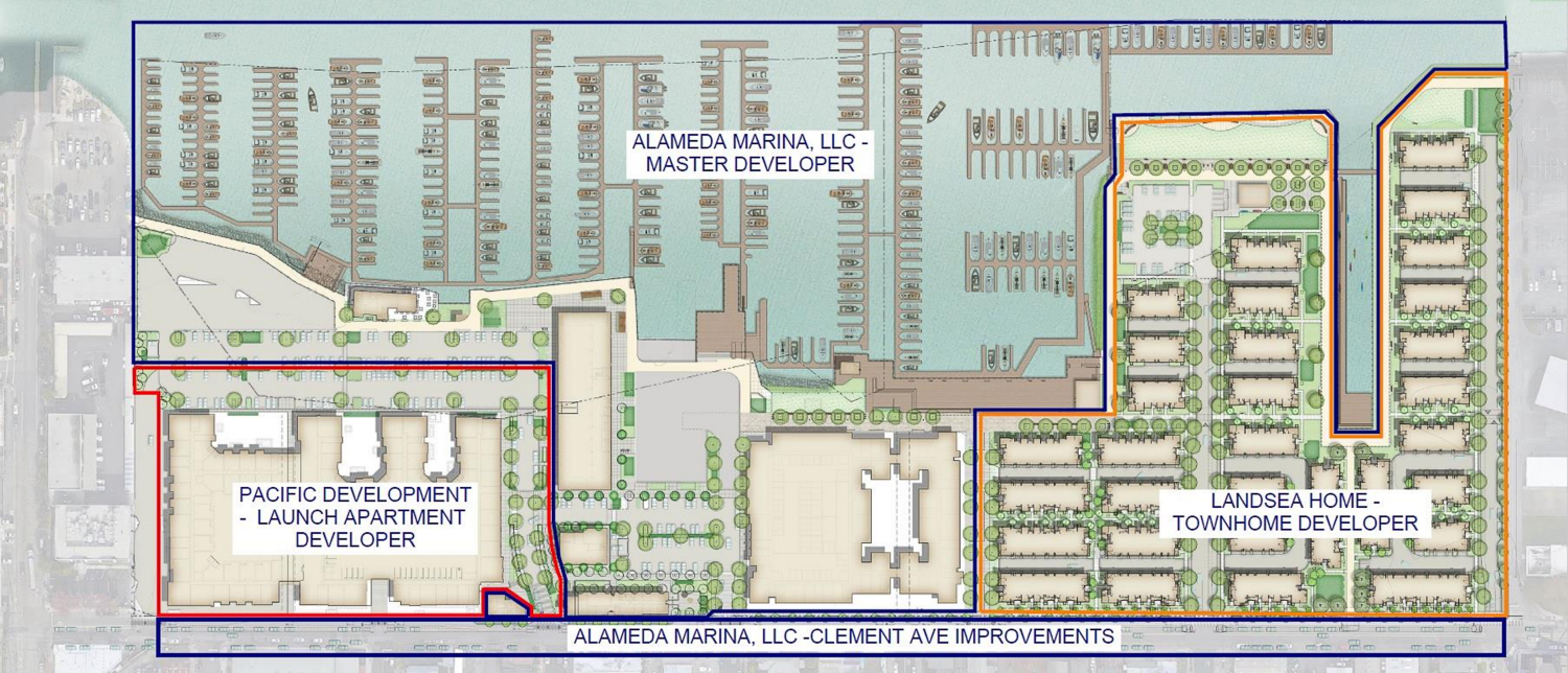 Alameda Marina masterplan, illustration courtesy Alameda Marina LLC