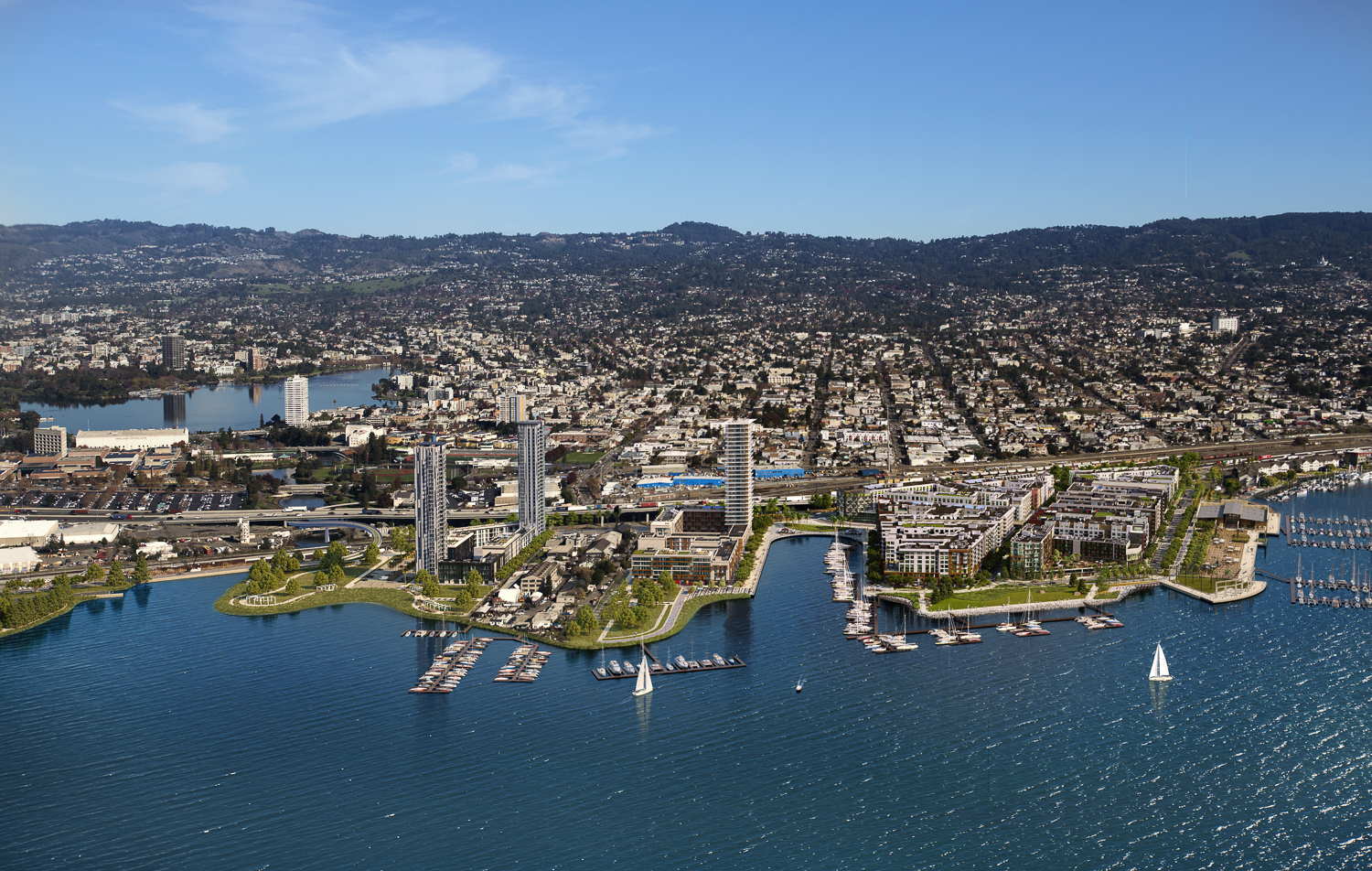 Brooklyn Basin aerial rendering, image courtesy Planning Document