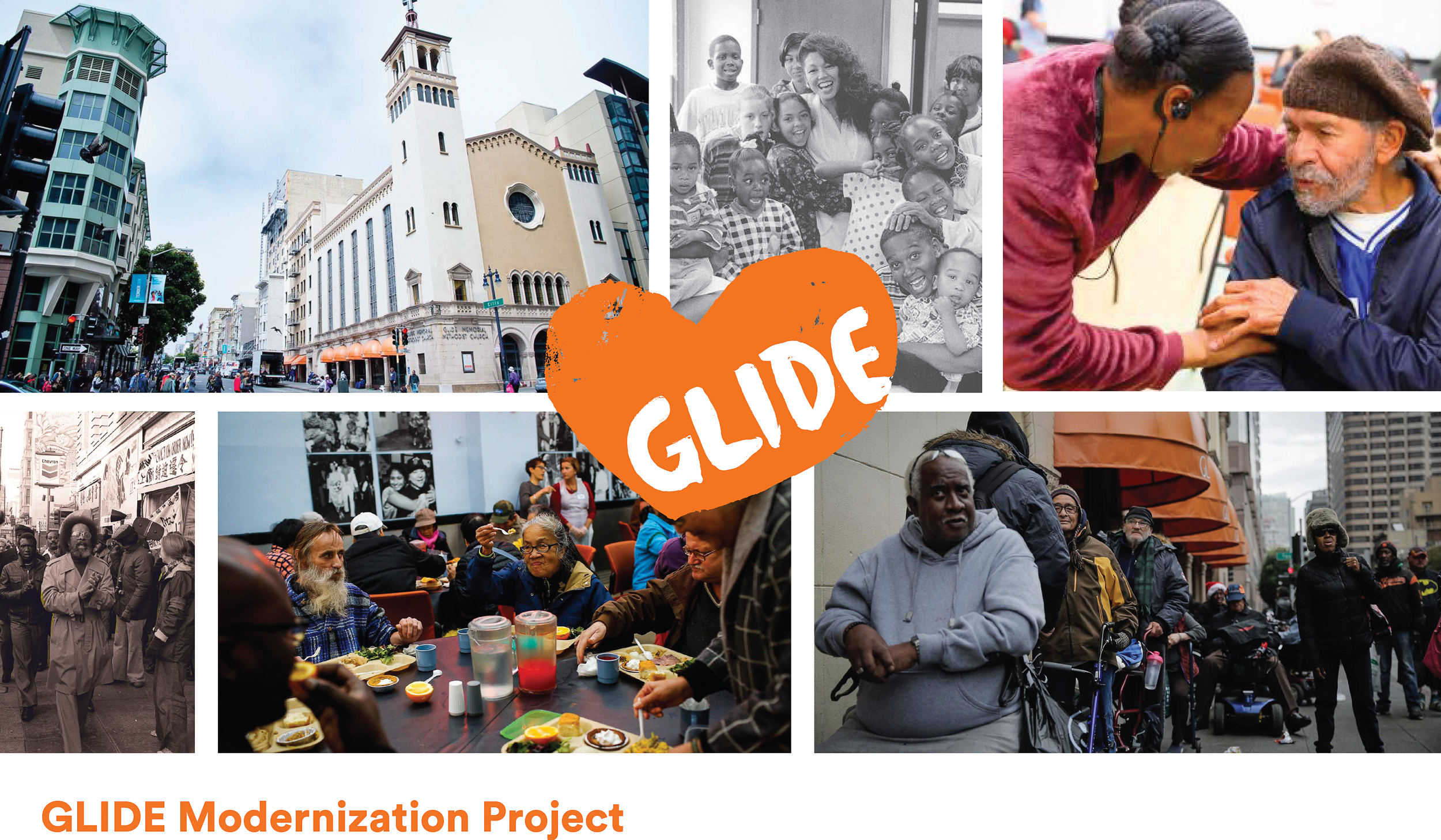 GLIDE Memorial Church Modernization Project illustration, collage by GLIDE Foundation