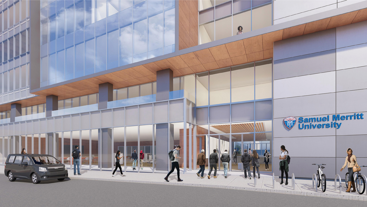 Lobby entrance from 11th Street into 525 12th Street, rendering by Perkins&Will