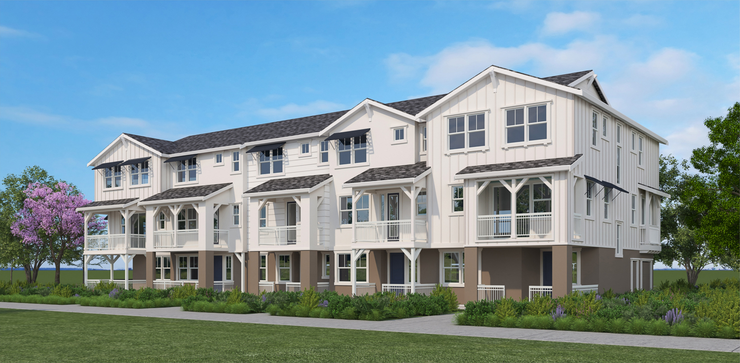 Oak Road 5-unit Townhomes, rendering by Robert Becker for SDG Architects