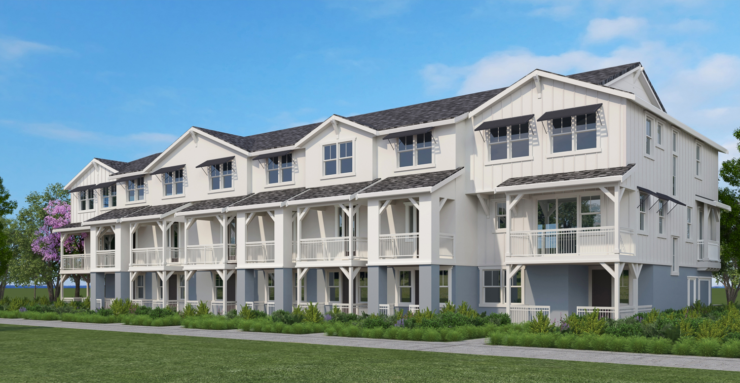 Oak Road 8-unit Townhomes, rendering by Robert Becker for SDG Architects
