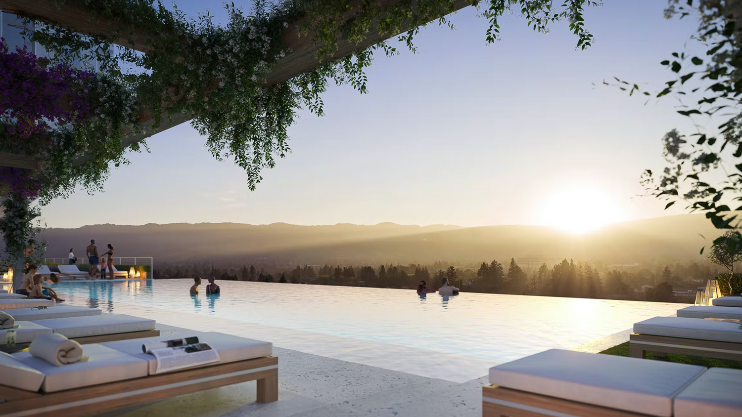 The Rise infinity pool, rendering by Rafael Viñoly Architects