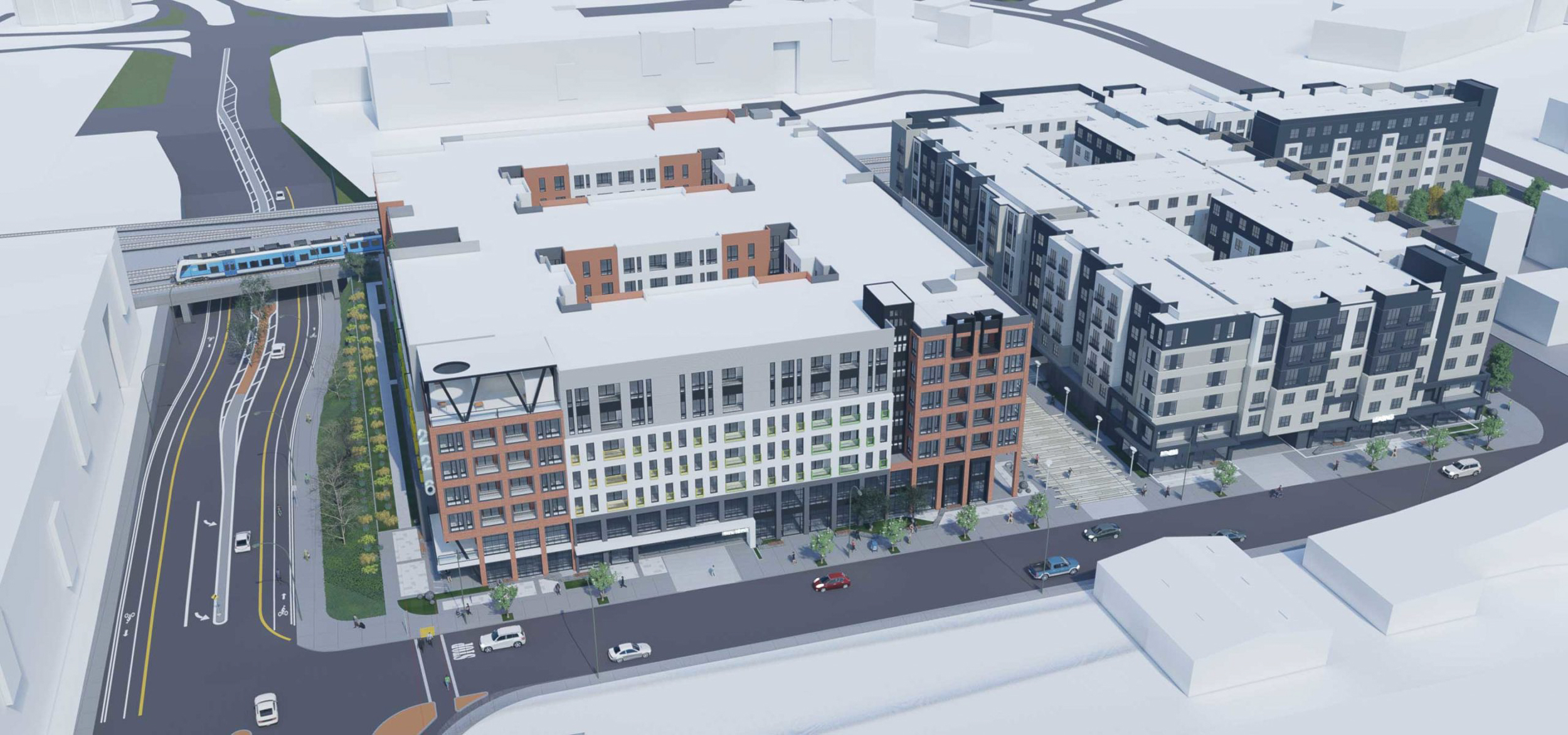 244 McEvoy Street proposal, aerial view rendering by Architects Orange