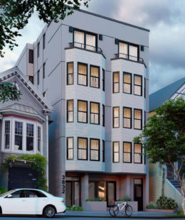 3832 18th Street initial proposal with a sixth floor setback, rendering by SIA Consulting