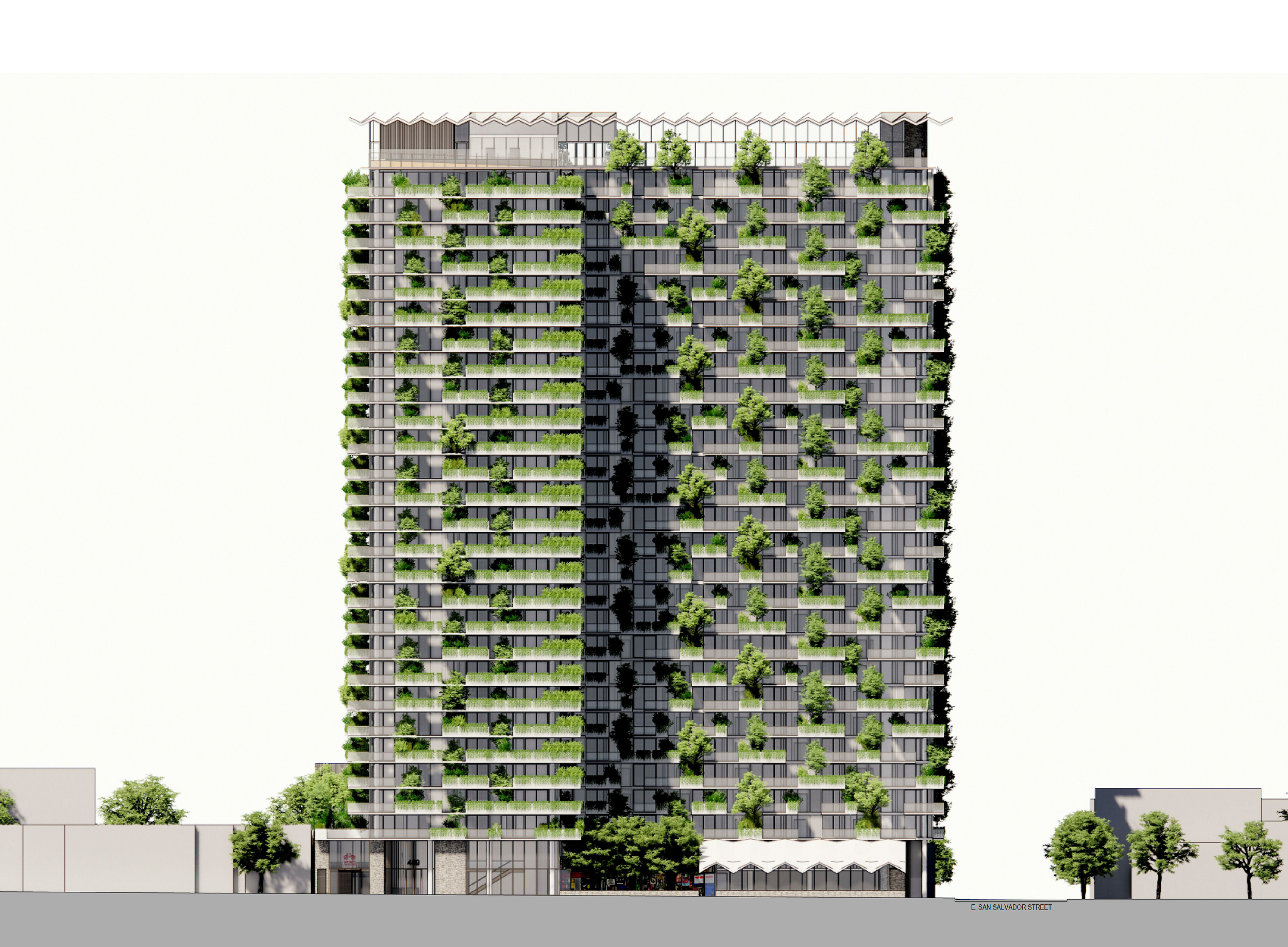 409 South Second Street facade elevation, design by James KM Cheng Architects