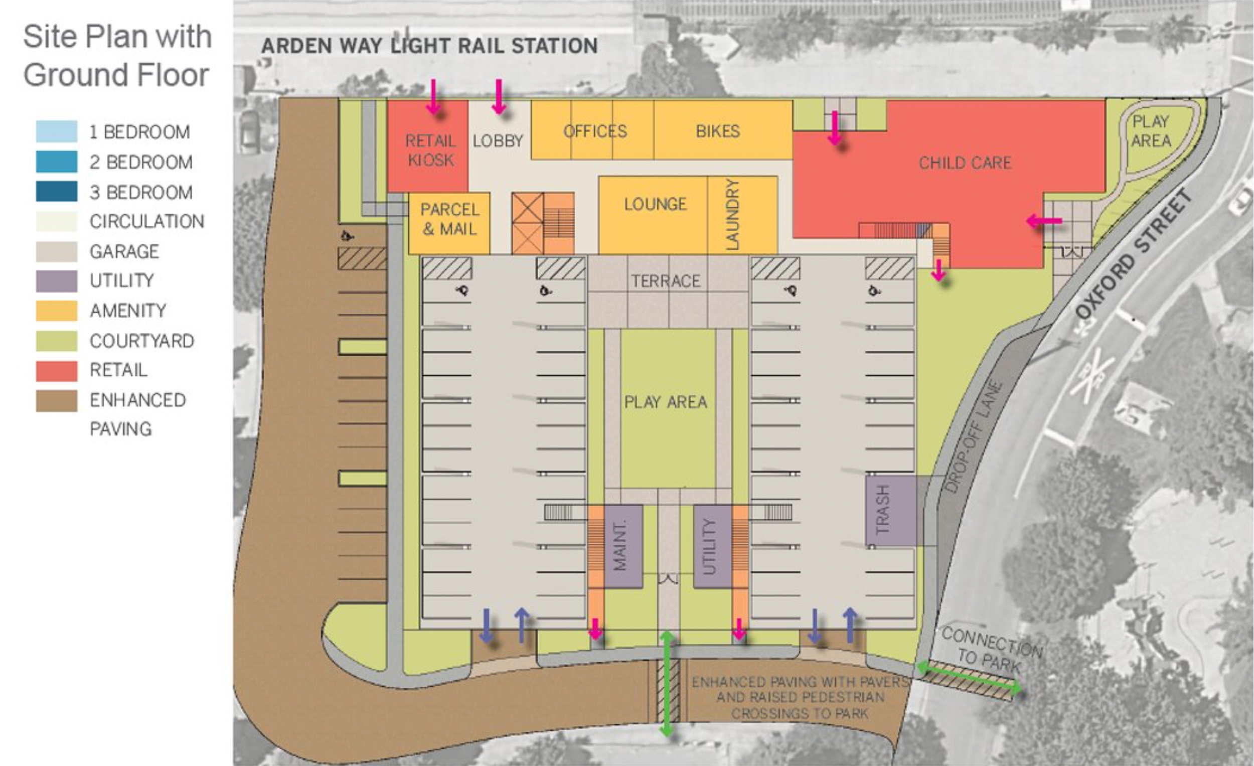 440 Arden Way ground-level floor plan, illustration by LPAS Architecture + Design
