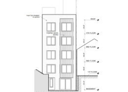 5024-5030 3rd Street north elevation, illustration by Kotas Pantaleoni Architects