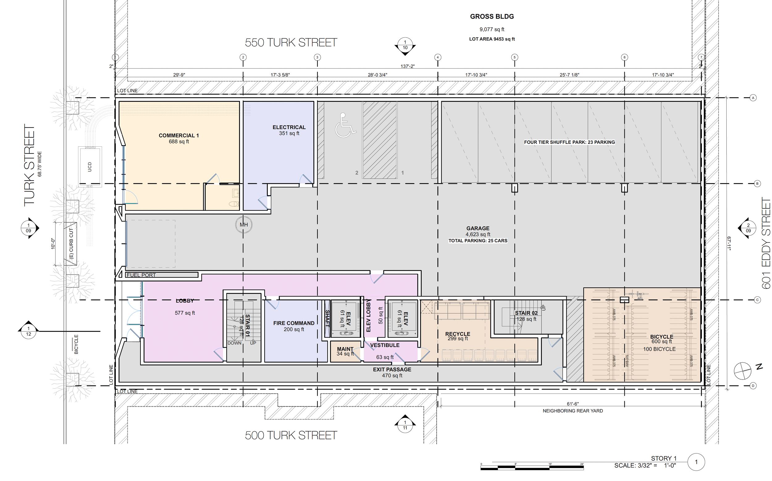 530 Turk Street ground level floor plan, illustration by RG Architecture