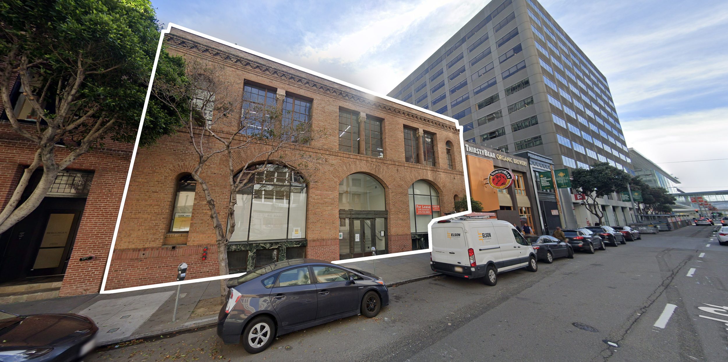 657 Howard Street outlined by SF YIMBY, image via Google Street View