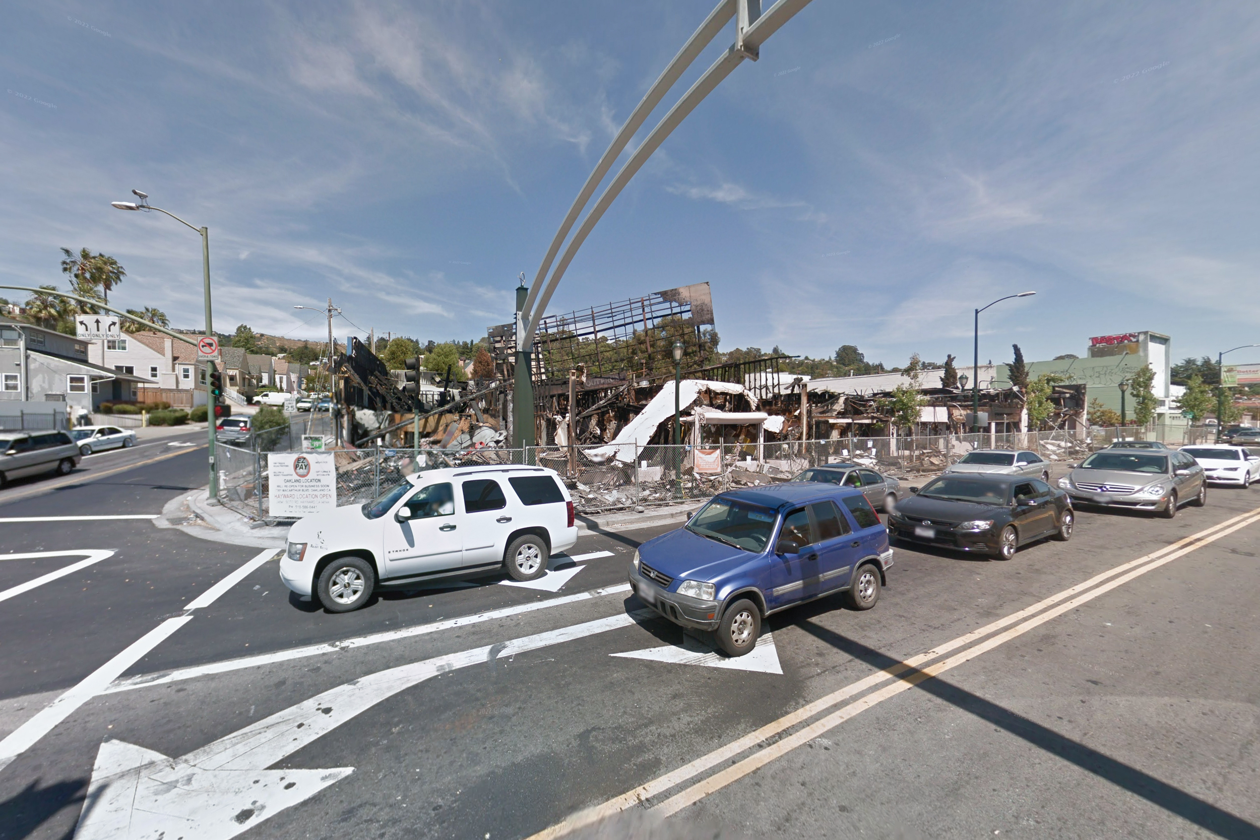 7300 MacArthur Boulevard soon after the 2016 fire, image via Google Street View