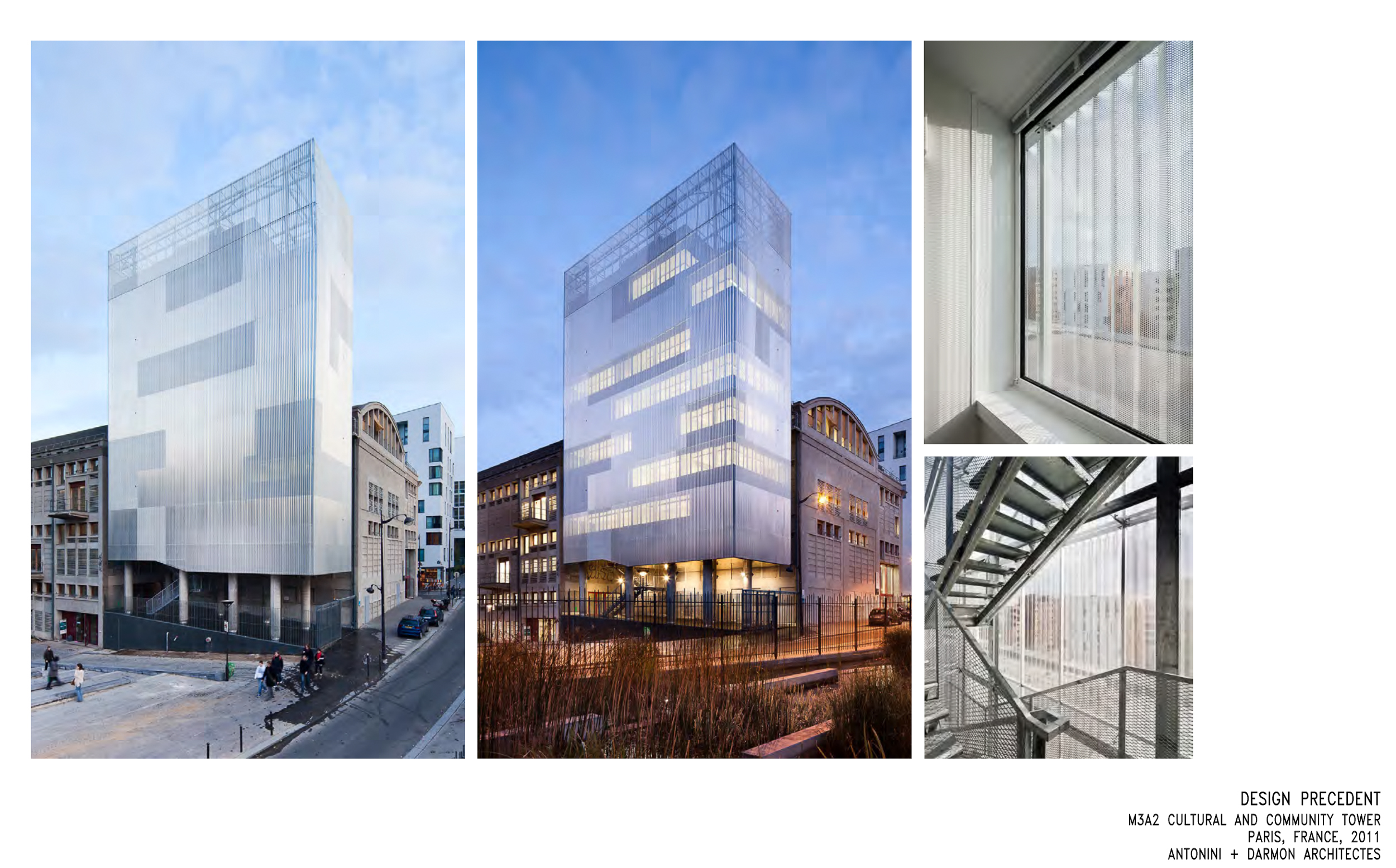 744 Harrison Street design inspiration, the M3A2 Cultural and Community Tower in Paris, France designed by Antonini + Darmon Architectes and built in 2011