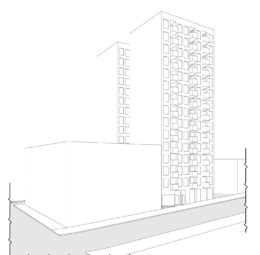 819 Ellis Street 15-story iteration, illustration by RG Architecture