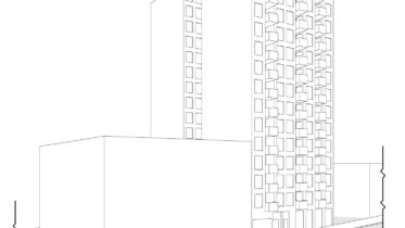 819 Ellis Street 15-story iteration, illustration by RG Architecture