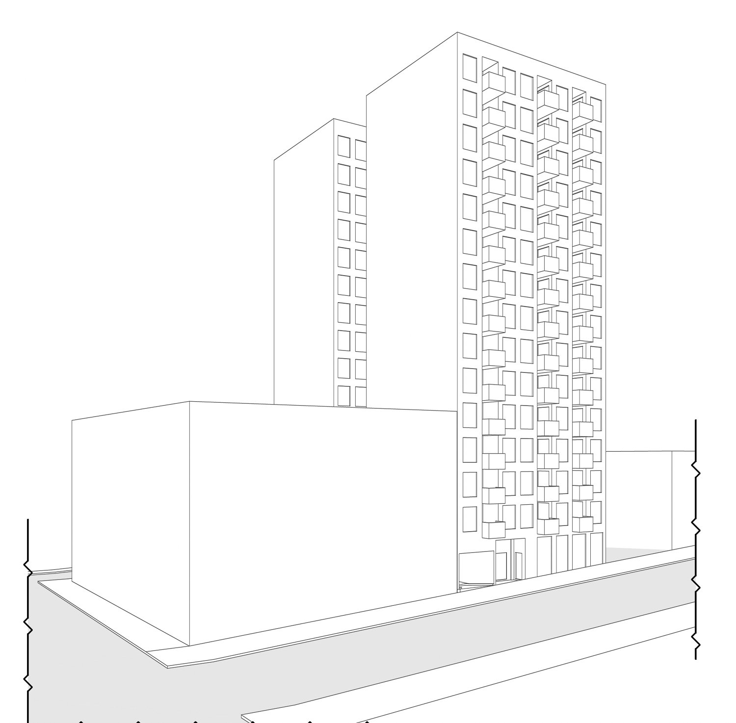 819 Ellis Street 15-story iteration, illustration by RG Architecture