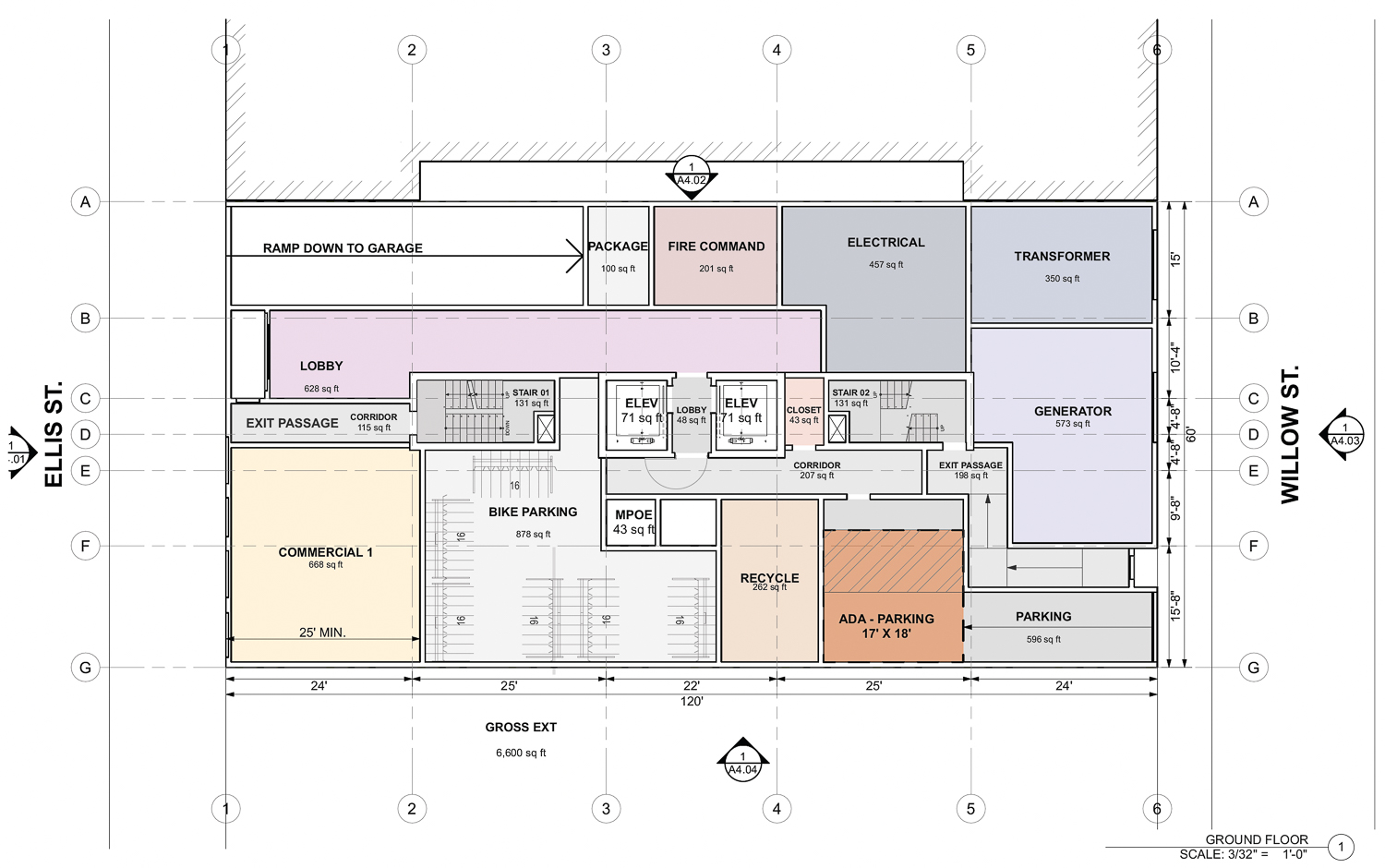 819 Ellis Street floor plan, illustration by RG Architecture