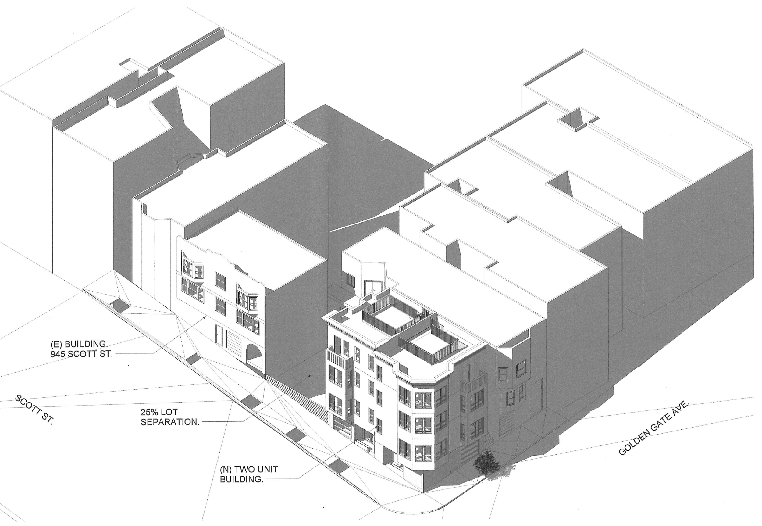 945 Scott Street proposal circa 2018, elevation by Studio 12 Architecture