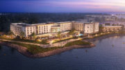 Monarch Bay Hotel aerial view, rendering by BDE Architecture