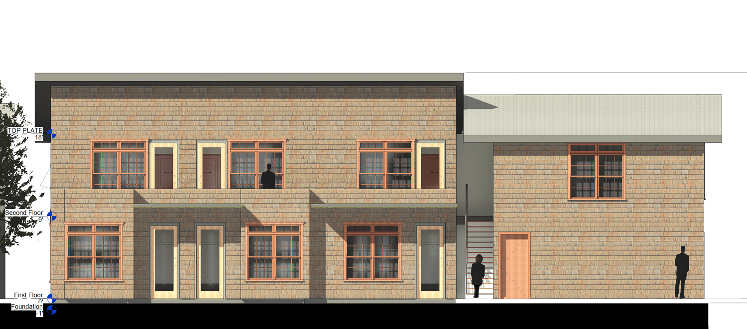 The Historic Alley Lofts and Studios elevation, rendering courtesy the Warren Trust