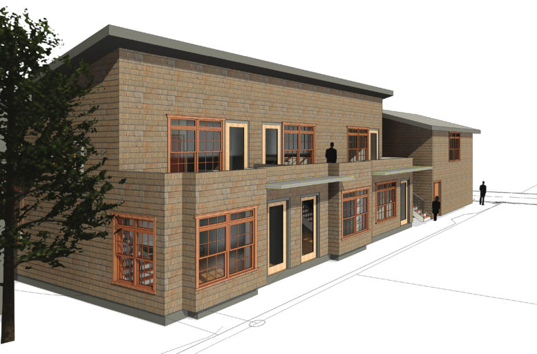 The Historic Alley Lofts and Studios side view, rendering courtesy the Warren Trust
