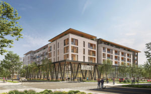 Willow Village Parcel 2 north east corner, rendering courtesy Peninsula Innovation Partners