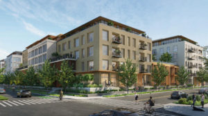 Willow Village Parcel 2 southwest perspective, rendering courtesy Peninsula Innovation Partners