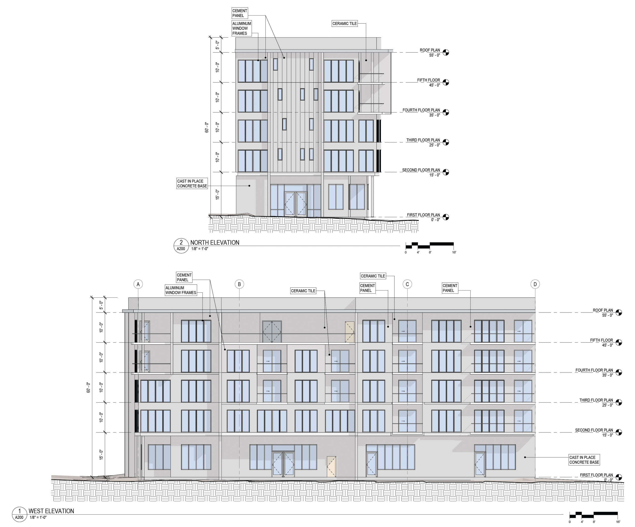 1652 University Avenue North and West facade elevations, by Studio KDA