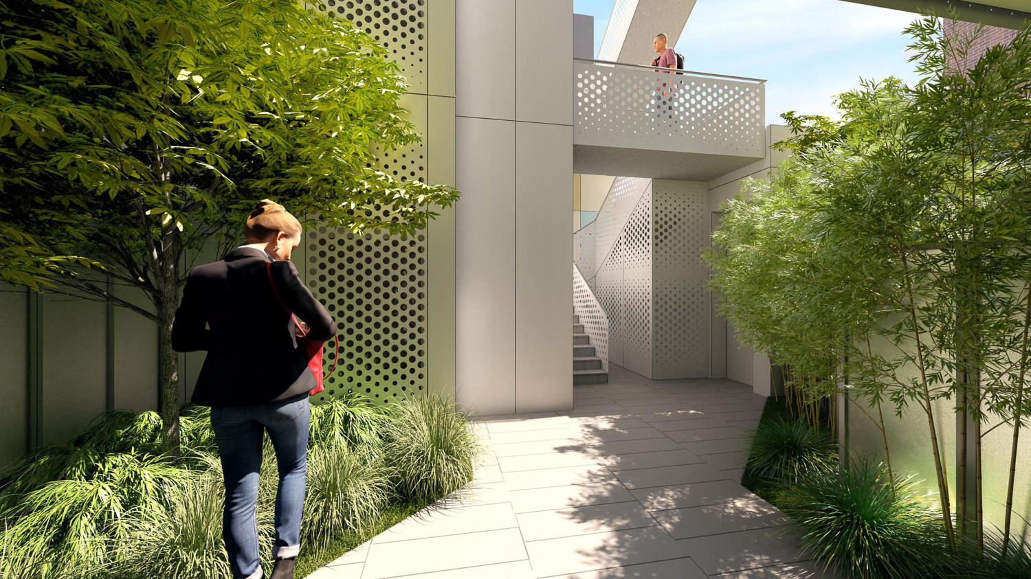 1721 15th Street courtyard, rendering by Lowney Architecture