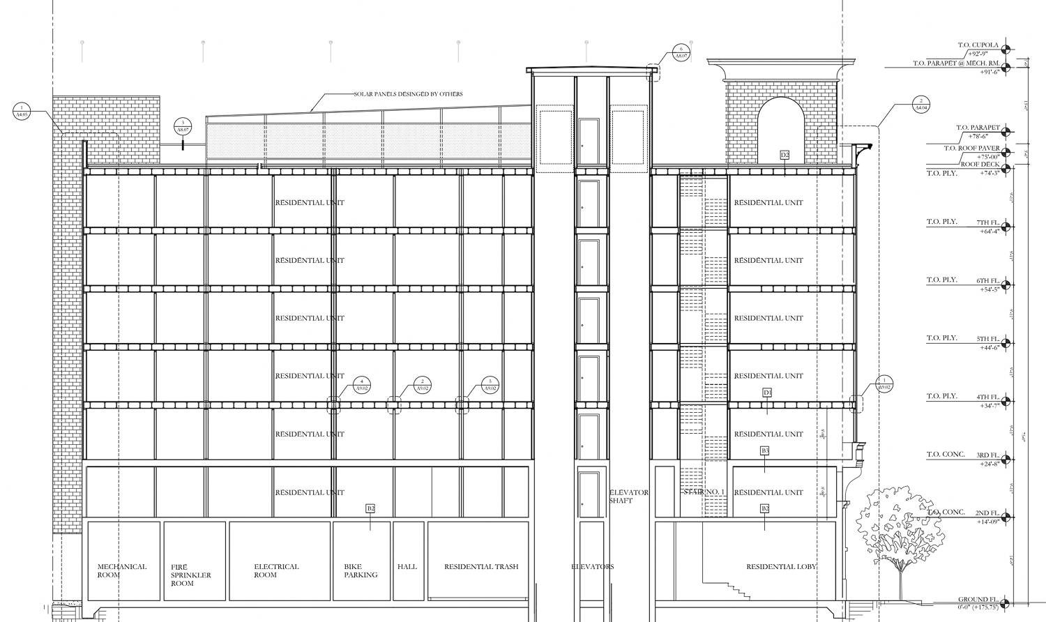 2072 Addison Street vertical elevation, illustration by KPA Architects