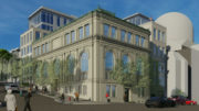2395 Sacramento Street corner view of the library building and proposed expansions, rendering by BAR Architects