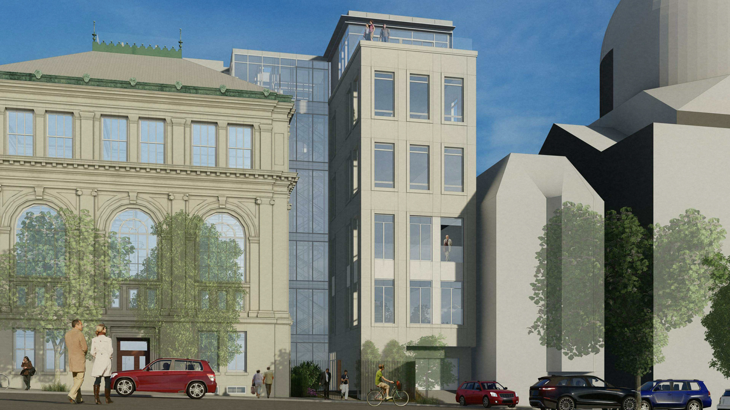 2395 Sacramento Street expansion along Webster, rendering by BAR Architects