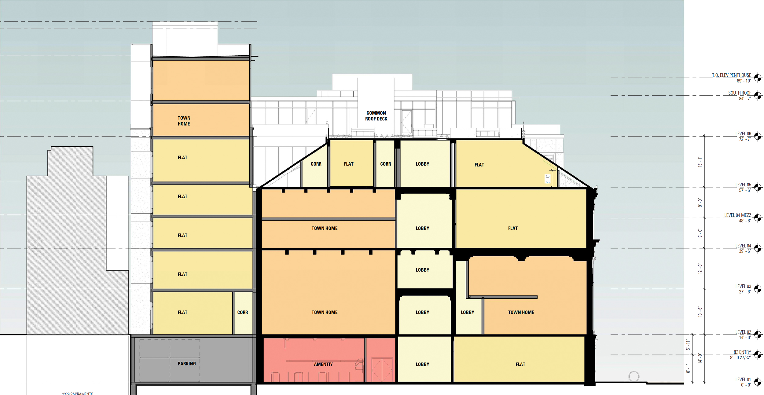 2395 Sacramento Street floor usage, illustration by BAR Architects